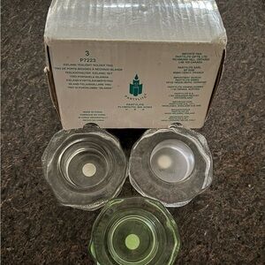 PartyLite Iceland Tealight Holder Trio—Clear and Green